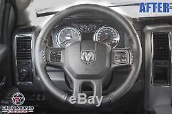 2009 2010 2011 2012 Dodge Ram Long Horn -Leather Wrap Steering Wheel Cover Black