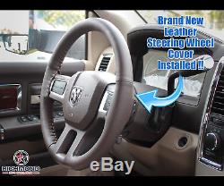 2009 2010 2011 2012 Dodge Ram Long Horn -Leather Wrap Steering Wheel Cover Brown