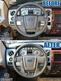 2009-2014 Ford F-150 Platinum Ed F150 Leather Wrap Steering Wheel Cover, Black
