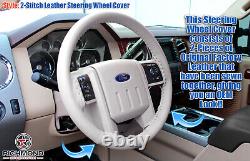 2010 2011 2012 2013 2014 Ford Expedition-Leather Wrap Steering Wheel Cover, Gray