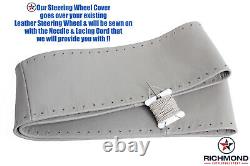 2010 2011 2012 2013 2014 Ford Expedition-Leather Wrap Steering Wheel Cover, Gray