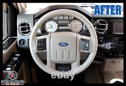 2010 2011 2012 2013 2014 Ford Expedition-Leather Wrap Steering Wheel Cover, Gray