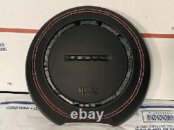 2010-2011 Chevy Camaro REAL Leather Red Stitch Steering Wheel Air Cover Housing