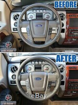 2010 2011 Ford F150 Lariat -Black Leather Steering Wheel Cover withNeedle & Thread