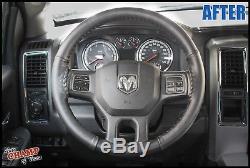 2014 2015 2016 Ram 1500 2500 3500 Laramie -Leather Steering Wheel Cover, Black