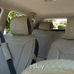 2016 Beige Seat Belt Cover Steering Wheel Shift Knob Front & Back Car Seat Cover