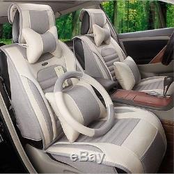 2016 NEW flax Car Seat Cushion 10pcs / set For All Car + steering wheel cover