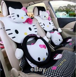 2020 New Hello Kitty Car Seat Covers Steering Wheel Cover Head restraint