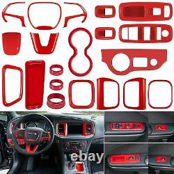 20PCS Red Full Set Interior Decoration Trim Kit for Dodge Charger 2015-2021