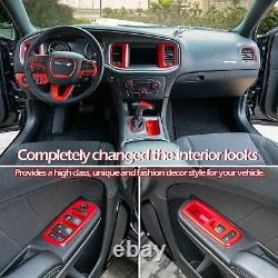 20PCS Red Full Set Interior Decoration Trim Kit for Dodge Charger 2015-2021