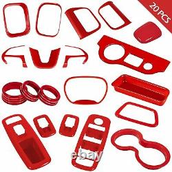 20PCS Red Full Set Interior Decoration Trim Kit for Dodge Charger 2015-2021