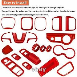 20PCS Red Full Set Interior Decoration Trim Kit for Dodge Charger 2015-2021