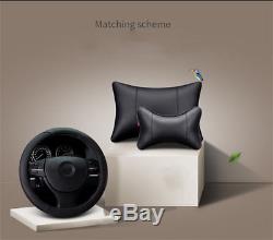 2 Black fiber Car fron Seat Cover+ 1 Rear seat cover with Steering wheel cover