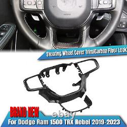 2pcs Carbon Fiber Steering Wheel Cover For Dodge Ram 1500 TRX Rebel 2019-2023