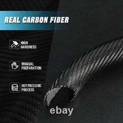 2pcs Gloss Carbon Fiber Steering Wheel Cover Trim Fit For Tesla Model Y/Model 3