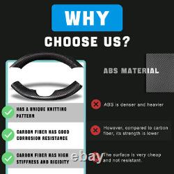2pcs Gloss Carbon Fiber Steering Wheel Cover Trim Fit For Tesla Model Y/Model 3