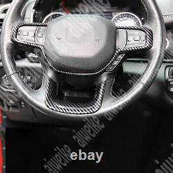 2x Carbon Fiber Car Inner Steering Wheel Cover Trim For Dodge Ram 1500 2019-2021