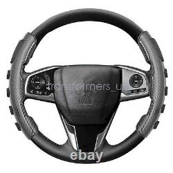 2x Carbon Fiber Non-Slip Steering Wheel Booster Cover For Honda Civic Accord CRV