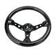 320MM 13 Inch Black Real Carbon Fiber Spoke Steering Wheel Horn Button 6 Holes