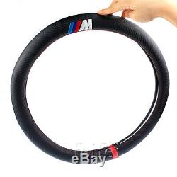 38cm M Performance Carbon Fiber Non-Slip Luxury Car Steering Wheel Cover For BMW