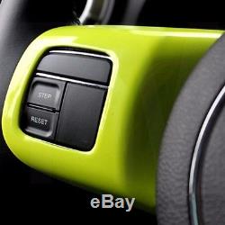 3pcs Green Steering Wheel Cover 3D Interior Trim Fit for Jeep wrangler 2011-2015