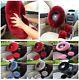 3pcs/Set Fluffy Wool Fur Car Steering Wheel Cover Gear Knob Parking Brake Cover