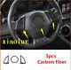 3x Carbon Fiber Inner Steering Wheel Cover trim for Chevrolet Camaro 2016-2018