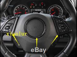 3x Carbon Fiber Inner Steering Wheel Cover trim for Chevrolet Camaro 2016-2018