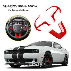 3x Red Inner Steering Wheel Panel Cover Trim for Dodge Challenger/Charger 15-19