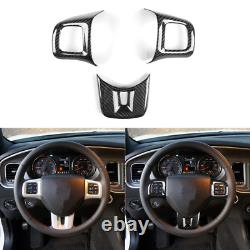 3x Wet Carbon Fiber Steering Wheel Cover Trim for Dodge Charger Durango 2009-14