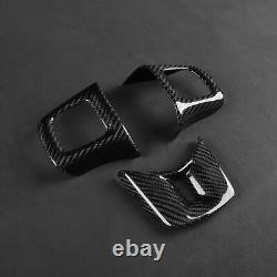 3x Wet Carbon Fiber Steering Wheel Cover Trim for Dodge Charger Durango 2009-14