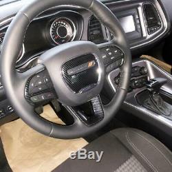 4PCS Steering Wheel Carbon Fiber Cover Trims kit for Dodge Challenger Charger