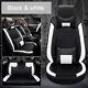 5D 5 Seat Car PU Leather Front+Rear Seat Cover+Pillow+Steering Wheel Cover Set