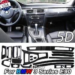 5D Reflective Carbon Fiber Car Trim Interior Decal For BMW 320i 325i 328i E90