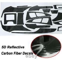 5D Reflective Carbon Fiber Interior Dash Decal Cover Trim For 2012-17 Audi A6 C7