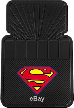 5pc Superman Classic Floor Mats Steering Wheel Cover