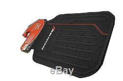5 PC Dodge Elite Front/Rear Rubber Floor Mats With Steering Wheel Cover Fast Ship