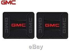 5 PC GMC Elite Front/Rear Rubber Floor Mats With Steering Wheel Cover Fast Ship