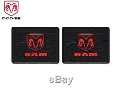 5 Pc Dodge Ram Front/Rear Rubber Floor Mats With Steering Wheel Cover