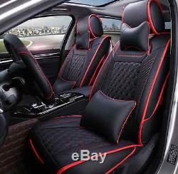 5 seat Genenal Car Seat Cover PU Leather Fit for all car + steering wheel cover