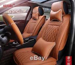 5 seat Genenal Car Seat Cover PU Leather Fit for all car + steering wheel cover