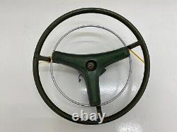 69 Mopar A B body Steering Wheel Green Horn Pad Ring Dodge Emblem Column Cover