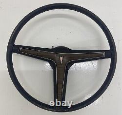 70-74 Pontiac B Body Steering Wheel Wood Grain Horn Button Cap Trim Column Cover