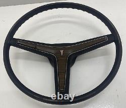 70-74 Pontiac B Body Steering Wheel Wood Grain Horn Button Cap Trim Column Cover