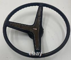 70-74 Pontiac B Body Steering Wheel Wood Grain Horn Button Cap Trim Column Cover