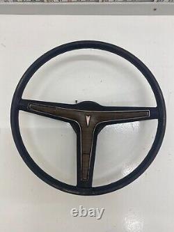 70-74 Pontiac B Body Steering Wheel Wood Grain Horn Button Cap Trim Column Cover