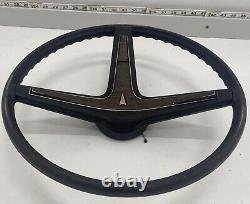 70-74 Pontiac B Body Steering Wheel Wood Grain Horn Button Cap Trim Column Cover