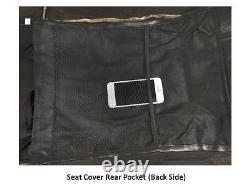 7 Pc Ford Elite Seat Covers Black Syn Leather & Steering Wheel Cover & Sun Shade