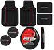 7pc Dodge Heavy Duty Front & Rear Floor Mats with steering wheel cover & coasters
