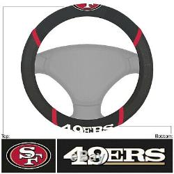 7pc NFL San Francisco 49ers Car Seat Covers Floor Mats Steering Wheel Cover Set